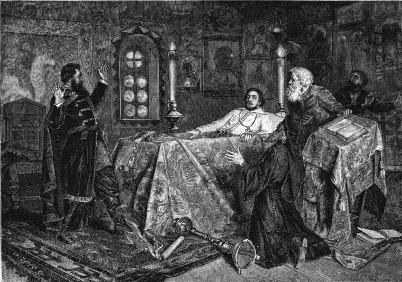 Пробуждение Дмитрия Красного. Иллюстрация из журнала "Нива".