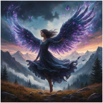 Сгенерировано ИИ- полёт во сне и наяву магического негатива.