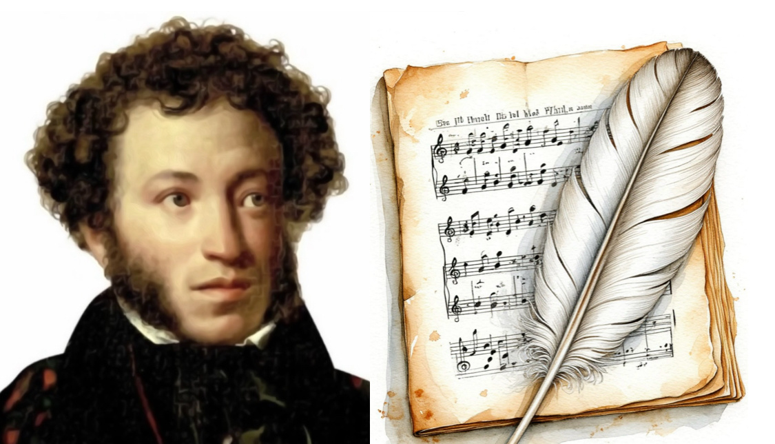 Лицо Пушкина с портрета кисти О.А.Кипренского. Коллаж мой