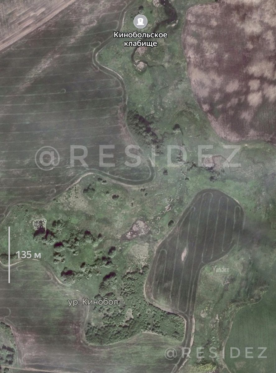 В наши дни урочище. Спутниковый снимок 2020 г.