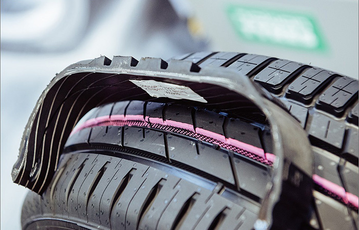 Бескамерная шина в разрезе./ Фото: drive2.ru