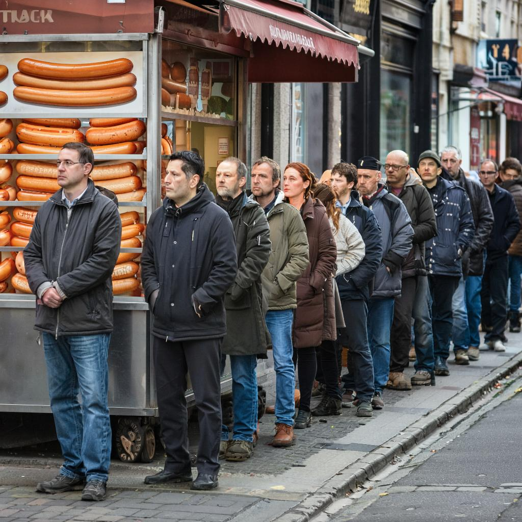 очередь за колбасой