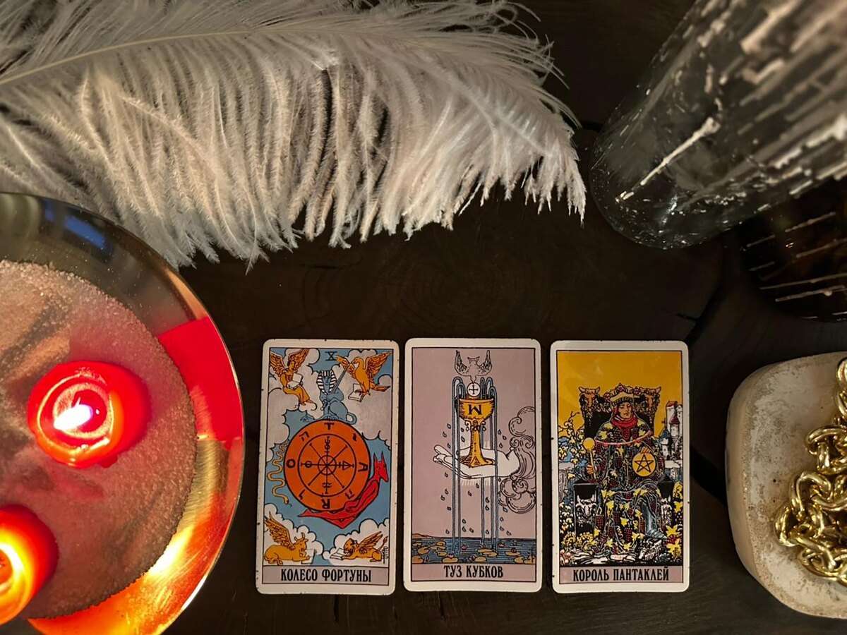 Колесо Фортуны, Туз Кубков, Король Пентаклей