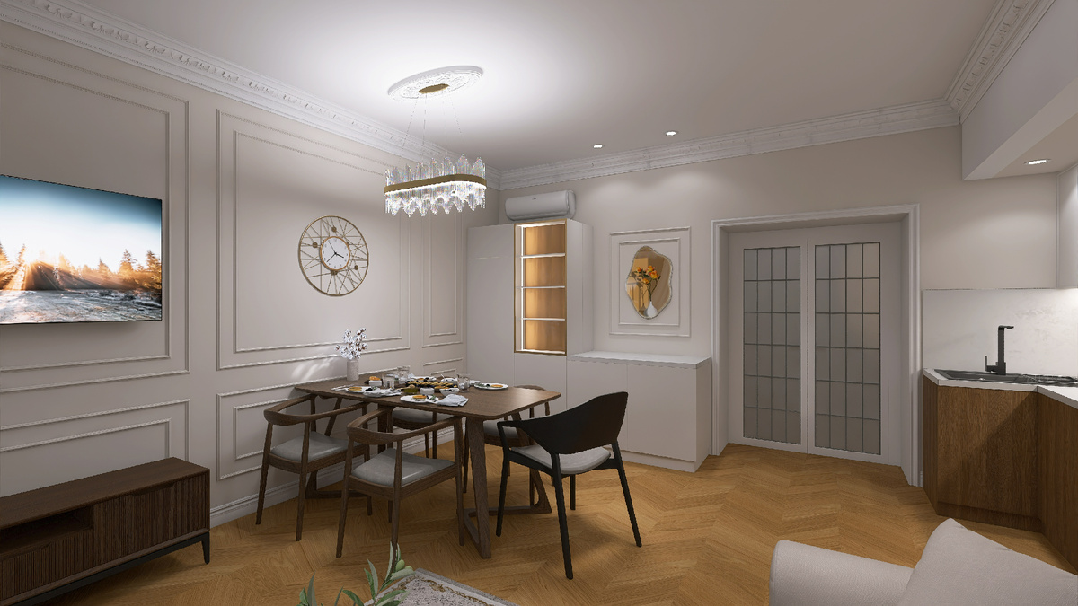 3D-визуализация кухни-столовой