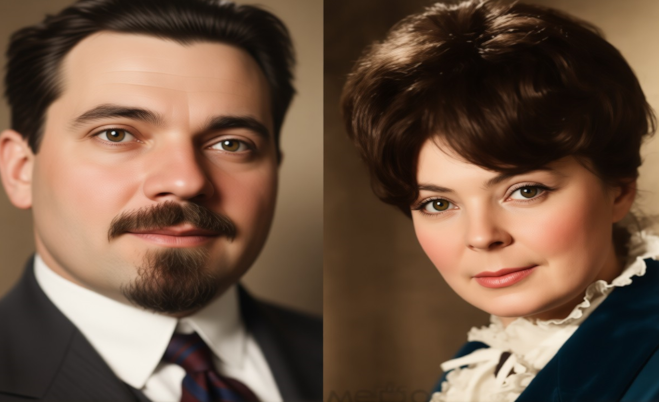 Александр Яковлевич Аросев, революционер, журналист, писатель и его дочь Ольга