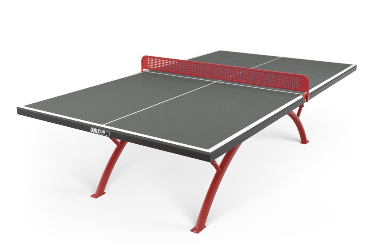 Антивандальный теннисный стол UNIX Line 14 mm SMC (Grey/Red)