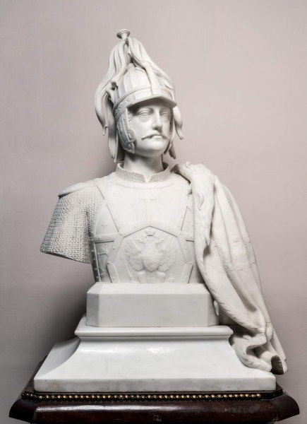 Толстой Ф. П.
1783, Санкт-Петербург –1873, Санкт-Петербург
Портрет Николая I, 1857 г.,  Мрамор. 127 × 86 × 74