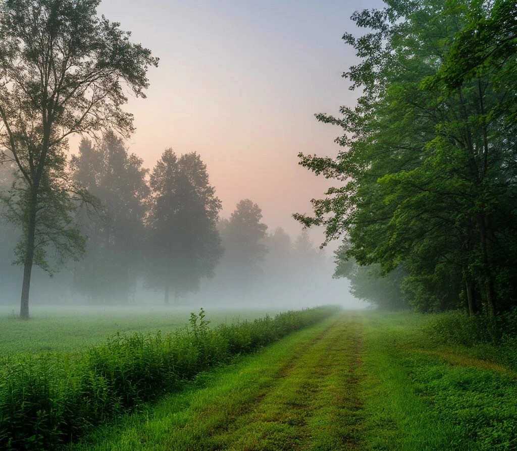Утро туманное! созданов нейросети