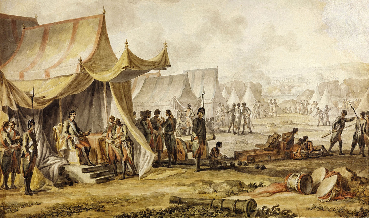 
Лагерь русских войск на Пруте. Худ. Иванов М. М.
Источник: ru.wikipedia.org