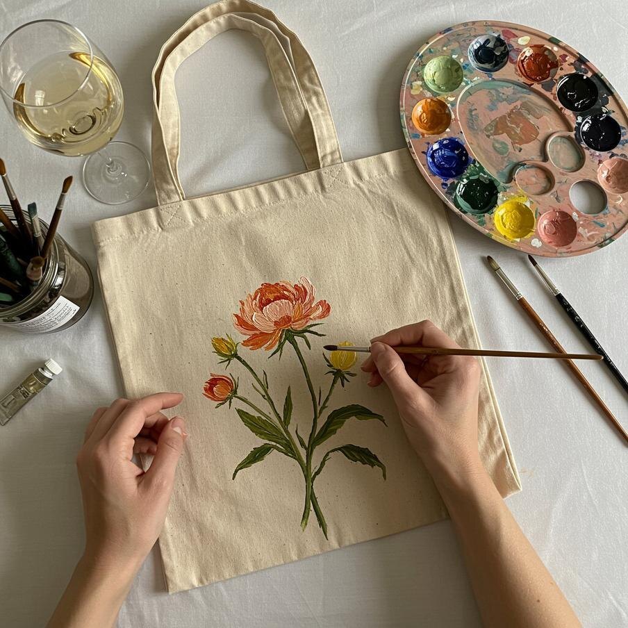 Shutterstock
Мастер-класс по росписи льняных сумок.