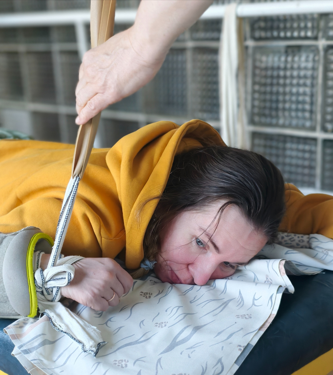 На занятиях с инструктором в санатории