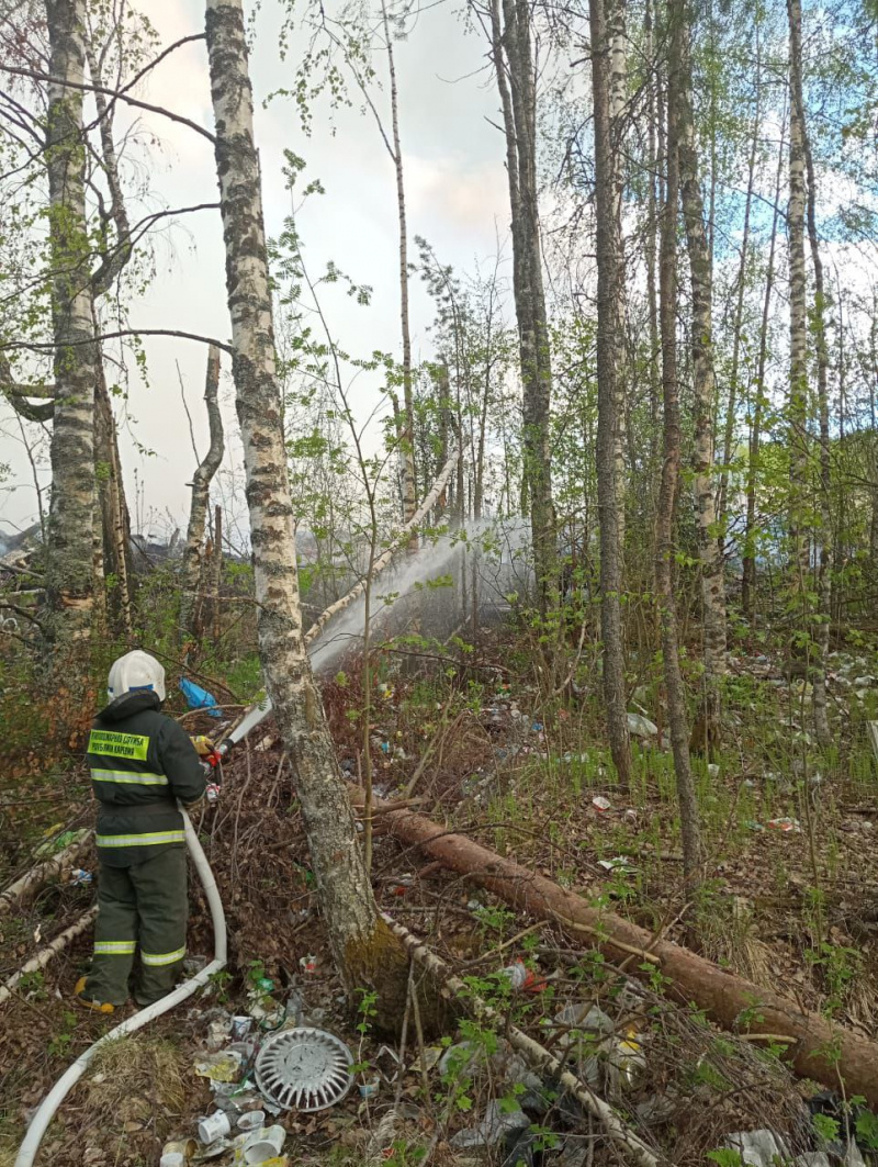    Свалка мусора горела на севере КарелииГоскомитет Карелии по безопасности