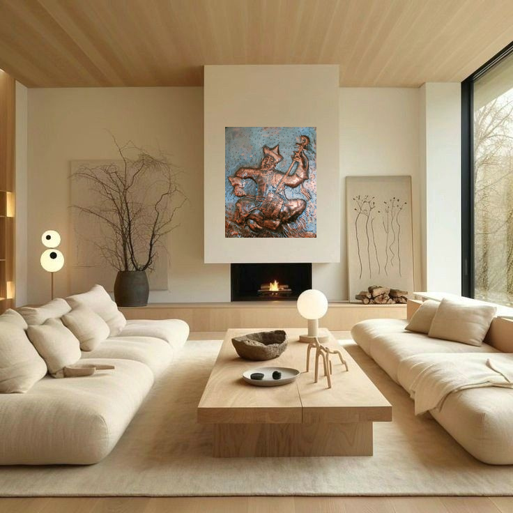 Чеканка. Панно. " Играй ,музыкант!" ( Хурчин). Медь. 60 х 75  Иркутск 2025 г.