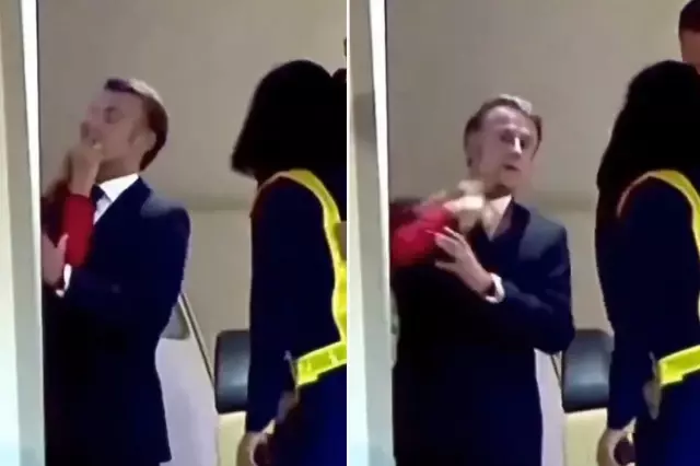 Макрон получил по роже от своего... своей... Фото из открытых источников