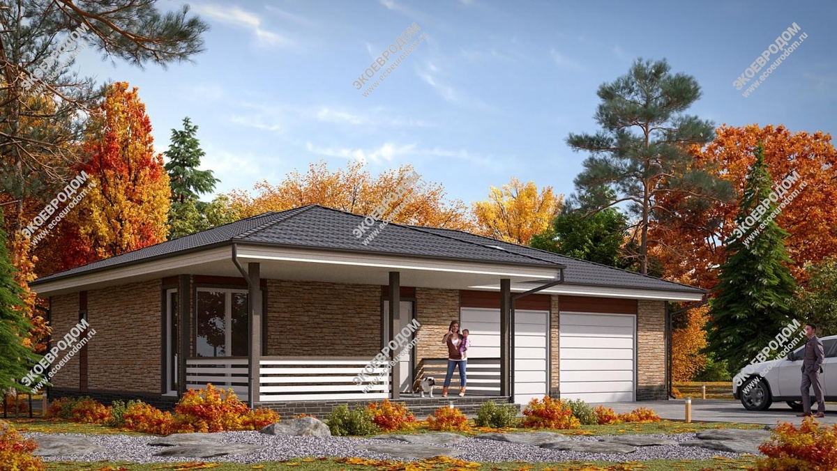 Проект "Тритон" с гаражом на две машины