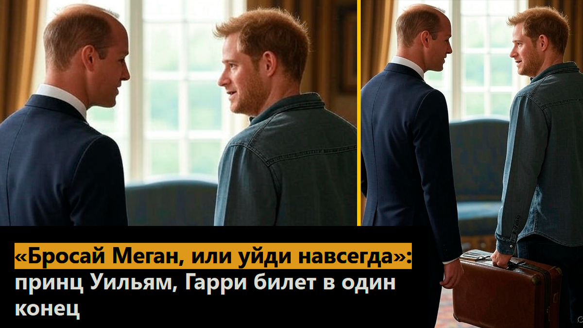 «Бросай Меган, или уйди навсегда»: принц Уильям, Гарри билет в один конец