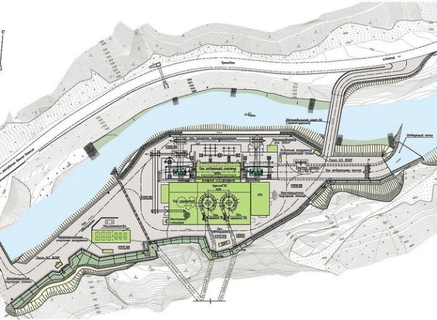 Схема Зарамагской ГЭС-1 (Здания ГЭС)
