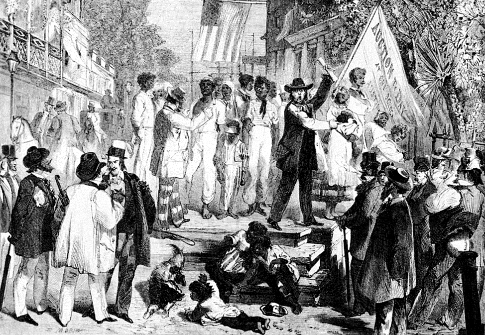 «Аукцион рабов в Ричмонде» — Эйр Кроу, гравюра по дереву