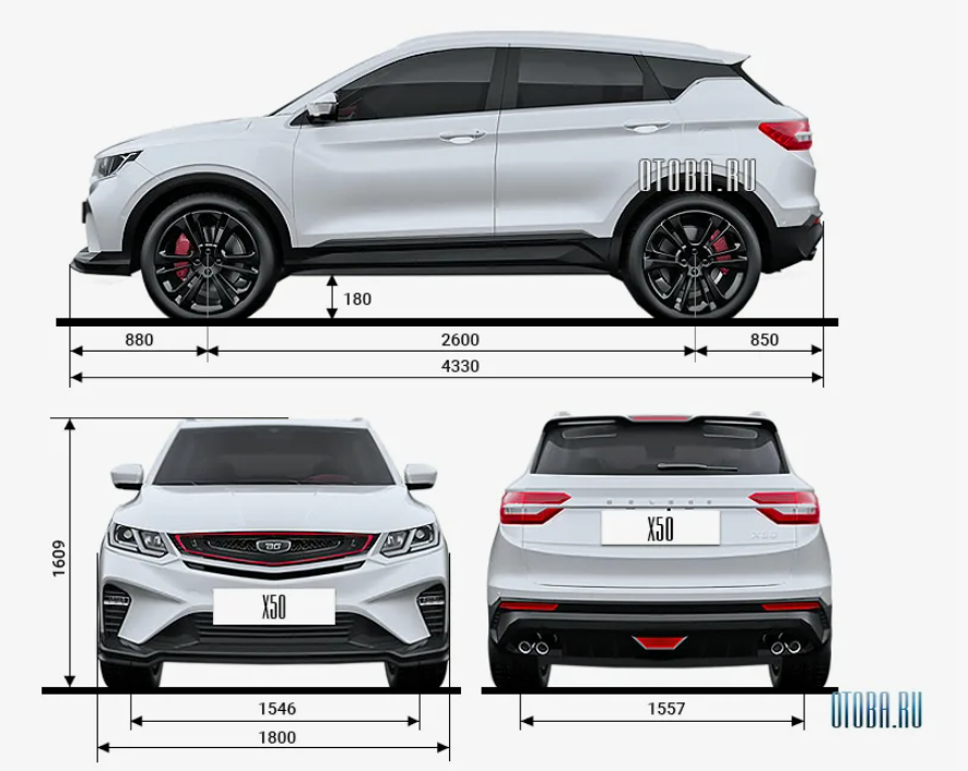 Размеры Belgee X50