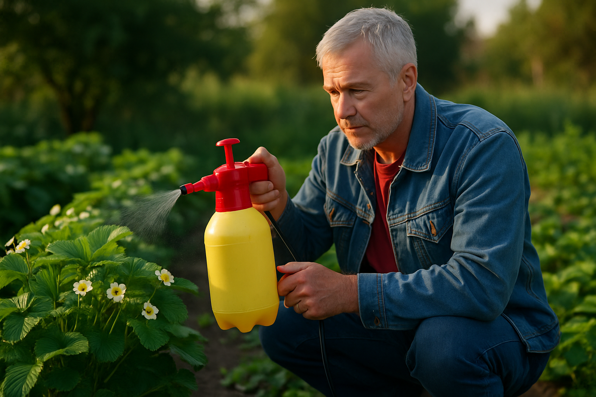 опрыскивание клубники борной кислотой