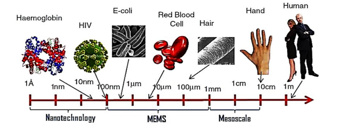 Шкала объектов, иллюстрирующая область размеров МЭМС-устройств. Источник фото: https://doi.org/10.9734/jerr/2019/v4i116891.