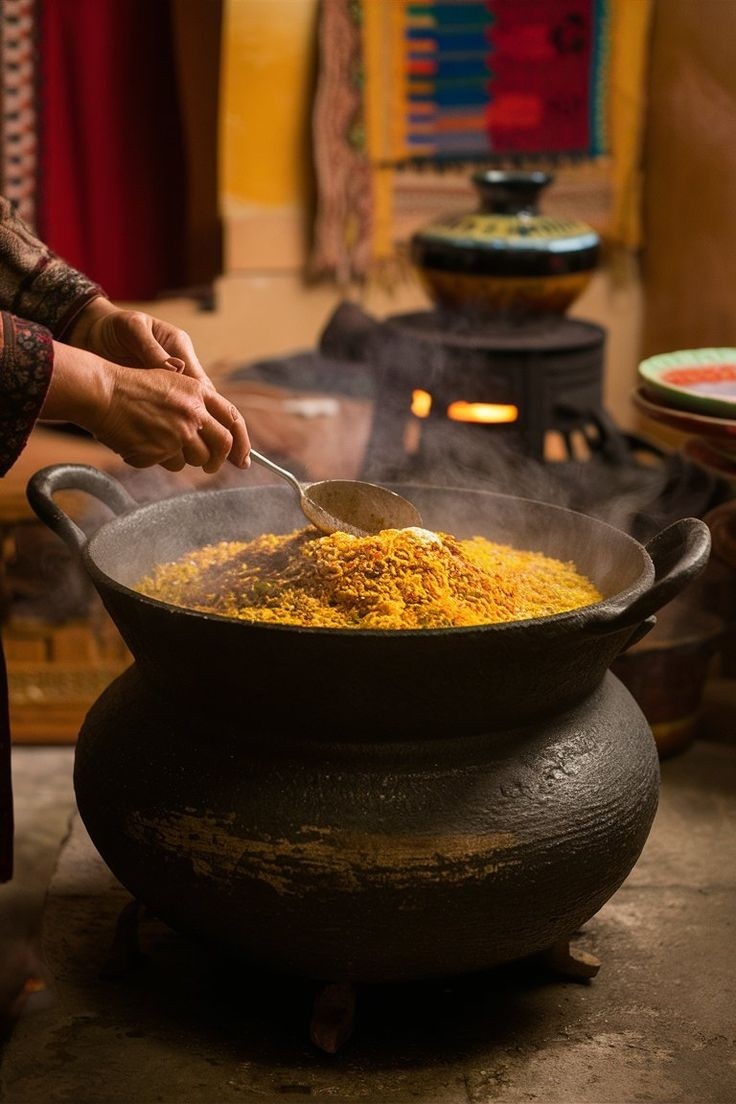 Узбекский плов в казане 