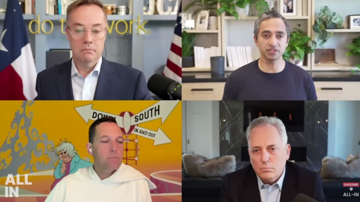 Крипто-царь Дэвид Сакс - справа внизу.