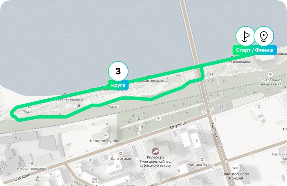    Схема забега — сайт Зелёного марафона / greenmarathon.sberbank.ru