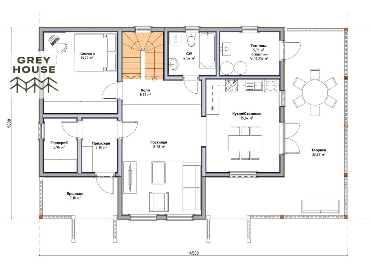 Планировка дома Нева
