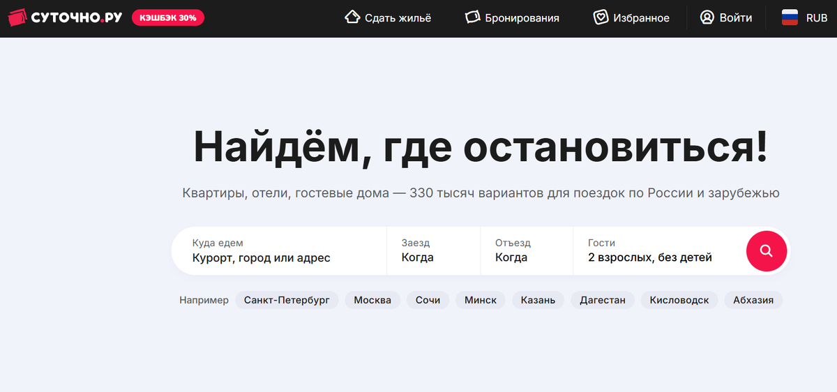 интерфейс Суточно.ру