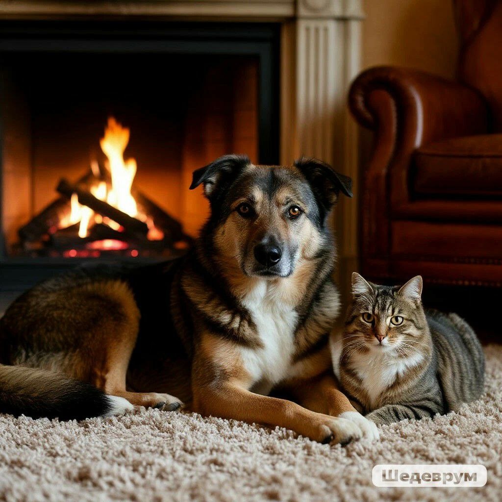 С животными вечер становится намного уютнее. Согласны?