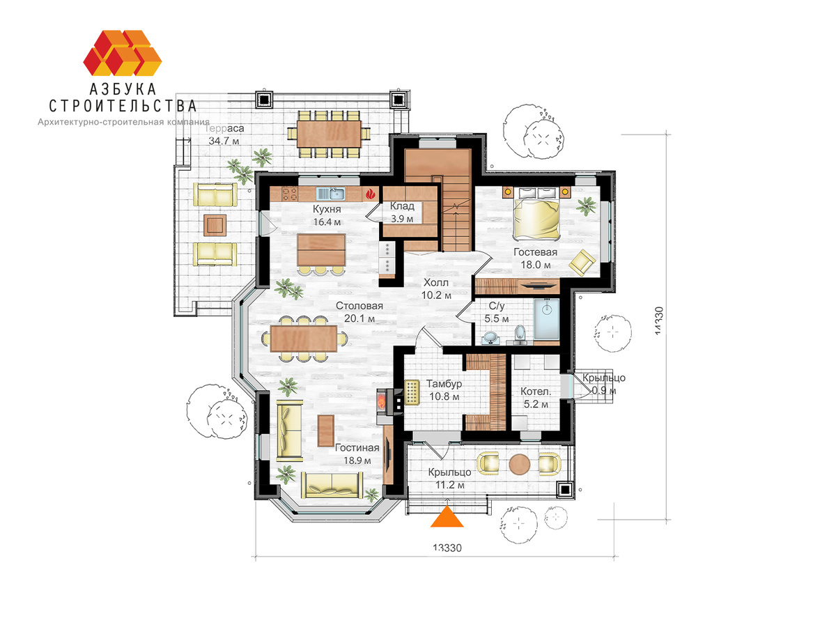 Планировочное решение 1-го этажа