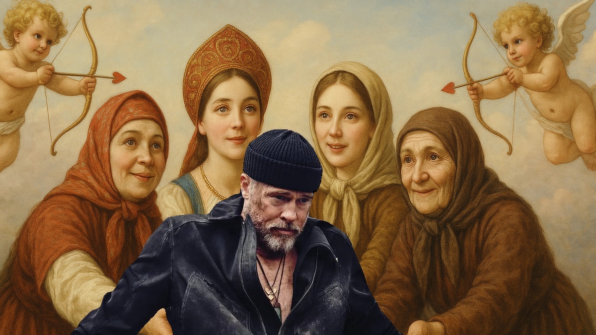 Картина маслом "Питт и его русские женщины"