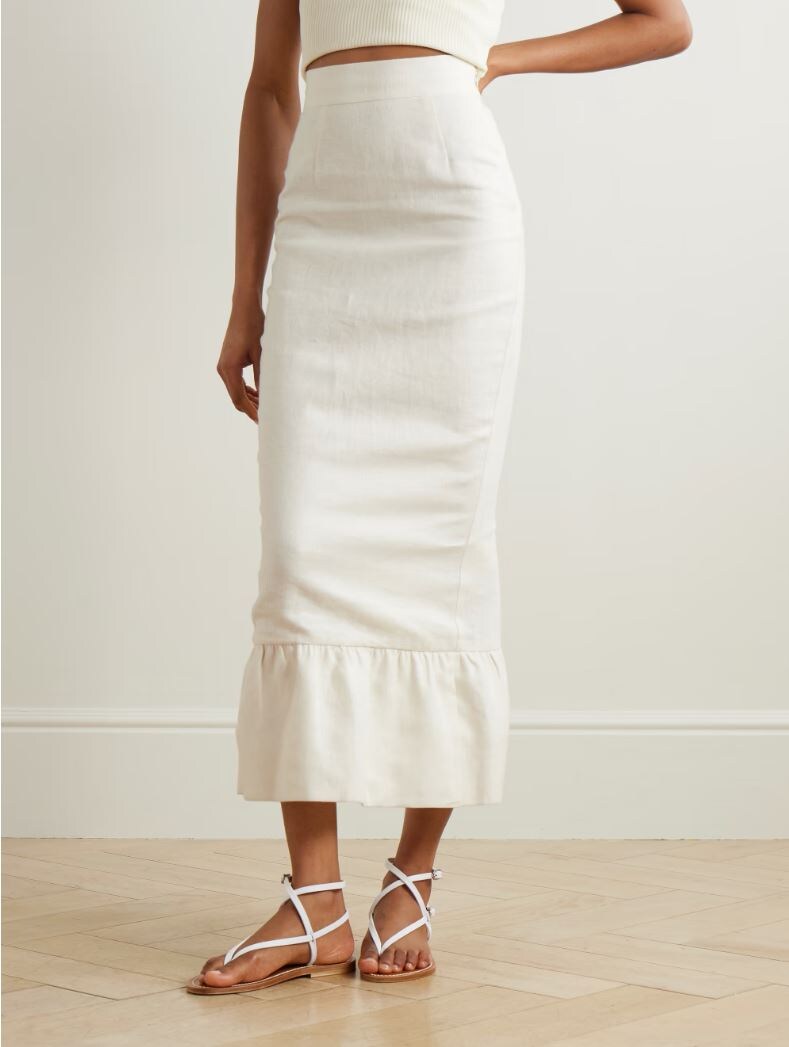 белая юбка льняная