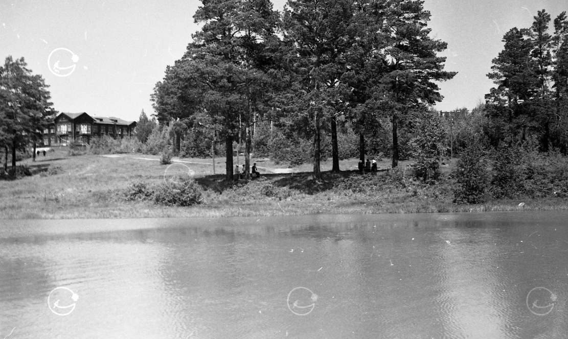 Фото из семейного архива. Скамейки у воды.