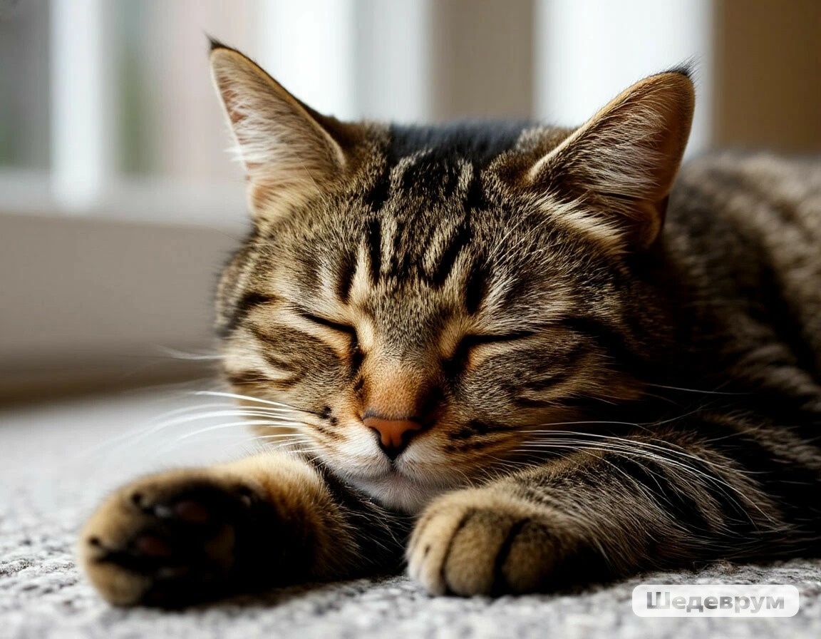 уставший котик