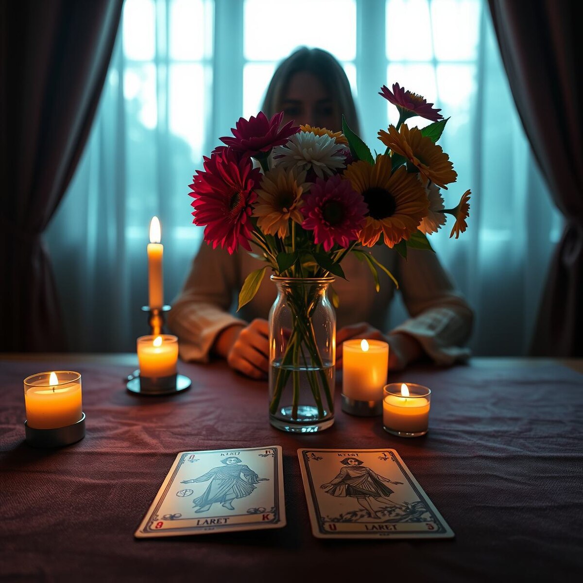 Гадание на картах. Иллюстрация сгенерирована нейросетью