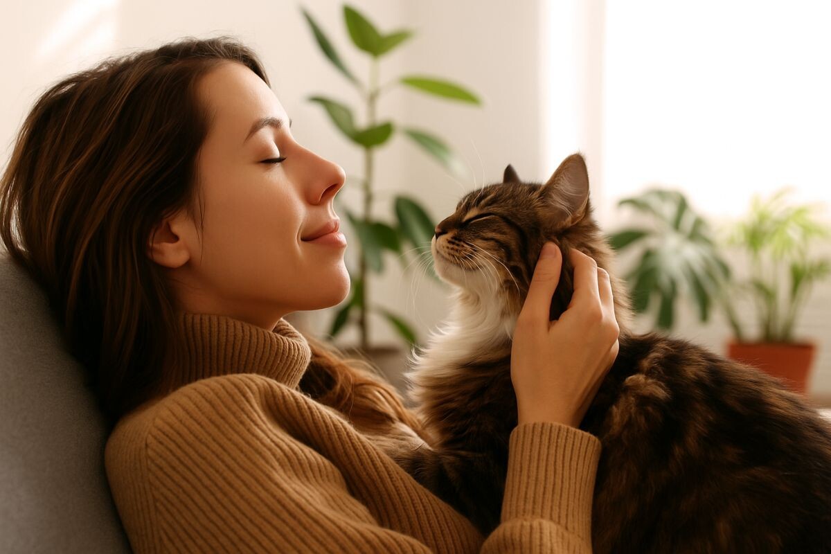 Кошка с хозяйкой 