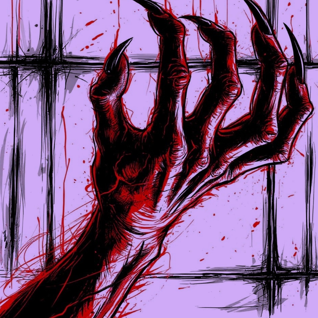 Тихий ритмичный стук. Ногти. По стеклу.