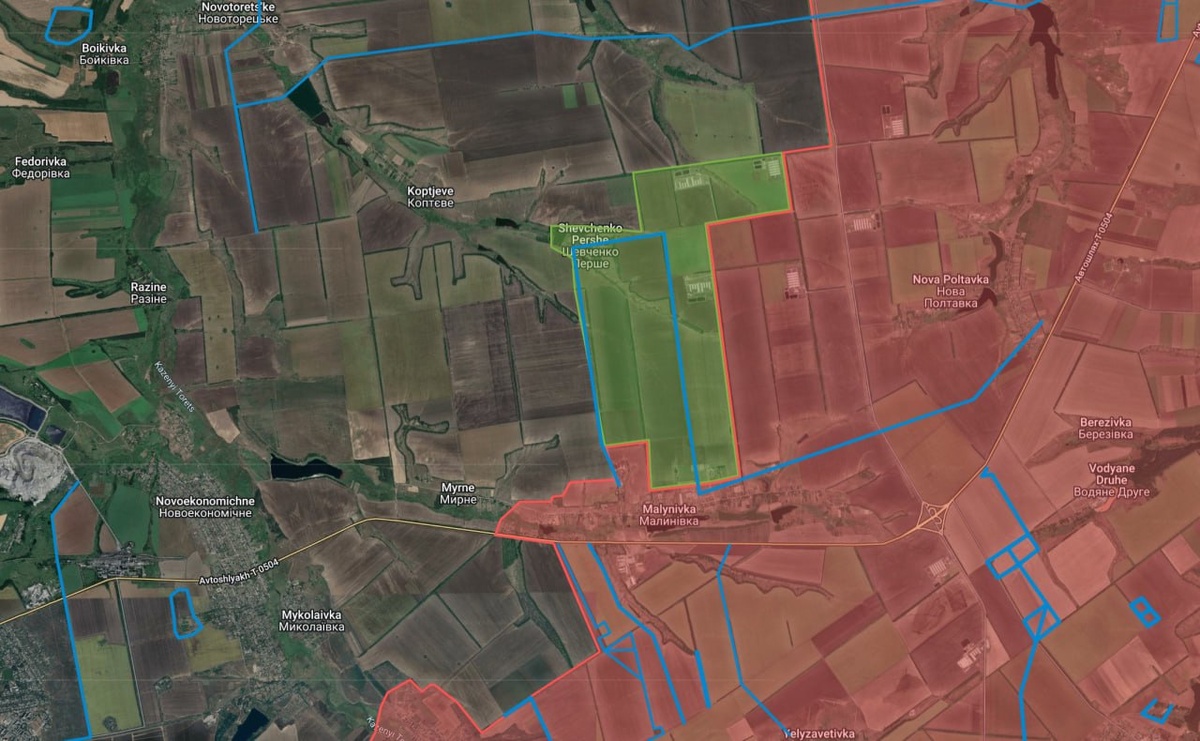    Карта боевых действий с Telegram-канала "Военная хроника"