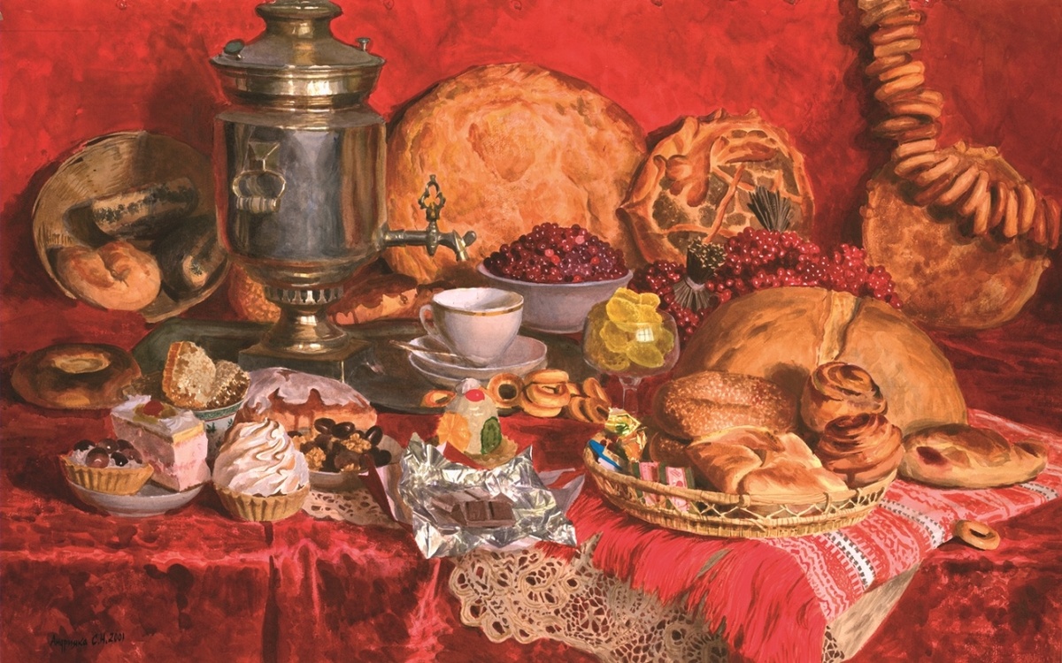 Сергей Андрияка «Натюрморт с самоваром». Взято из открытого источника