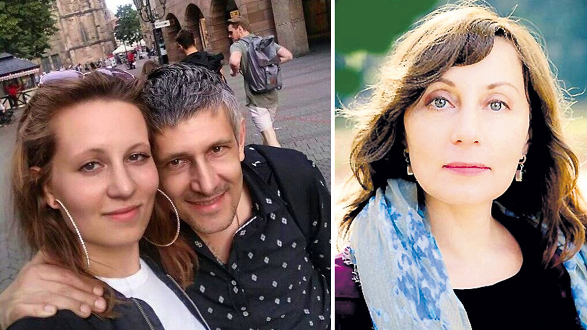 Денис Бургазлиев с дочкой Александрой. Справа Марина Вайс