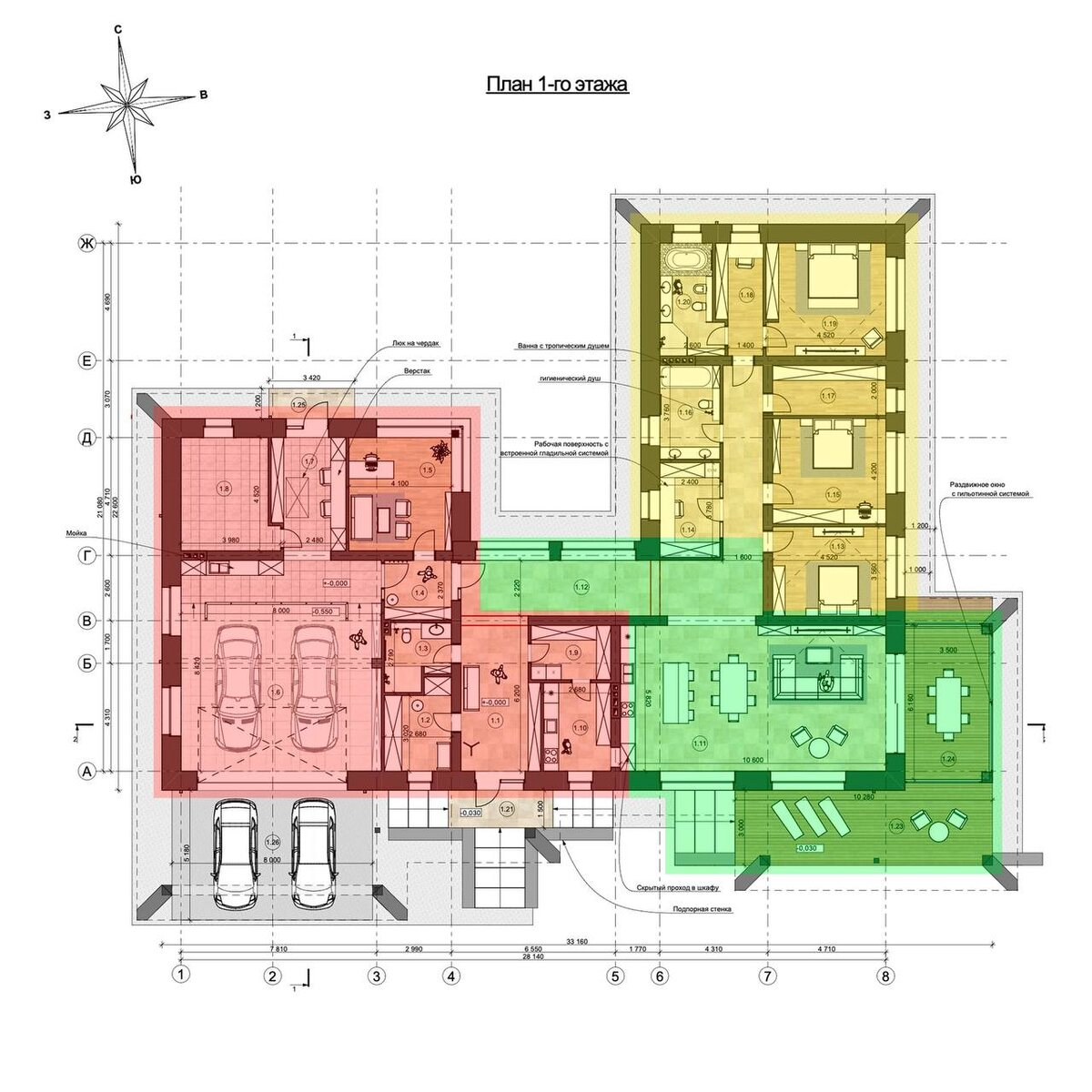 Планировка индивидуального проекта Siberian house от HOMESPRO