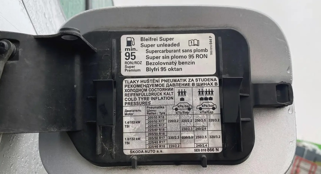 Рекомендуемое давление в шинах - картинка из интернета