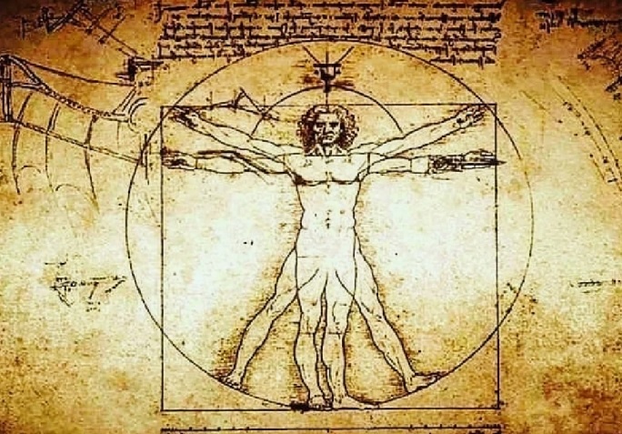 Человек с идеальными пропорциями Леонардо да Винчи. Но мы, современные люди, не идеальны, и давно уже с другими пропорциями./из доступного фонда Яндекс.Картинки/