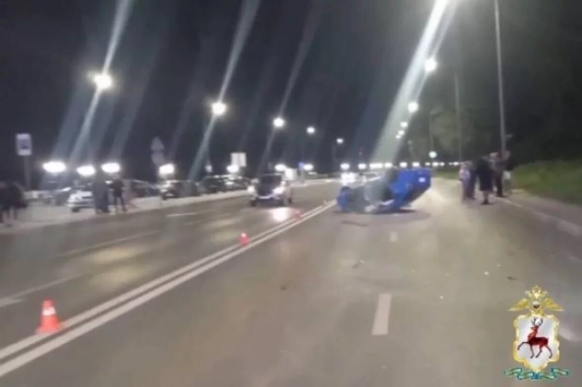    На Нижневолжской набережной произошло ДТП с «перевертышем»