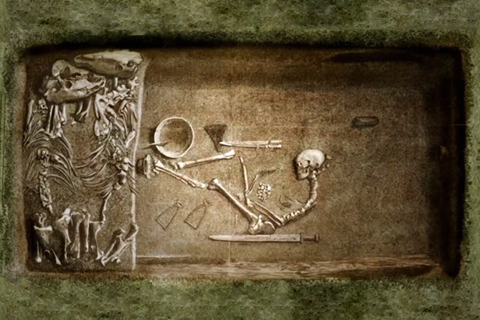 Захоронение Bj 581в Бирке. Источник: https://www.medieval.eu/hervor-the-real-story-about-the-female-viking-warrior-from-birka/