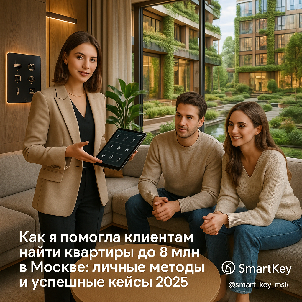    "Как я помогла клиентам найти квартиры до 8 млн в Москве: личные методы и успешные кейсы 2025" Мария Ефимова