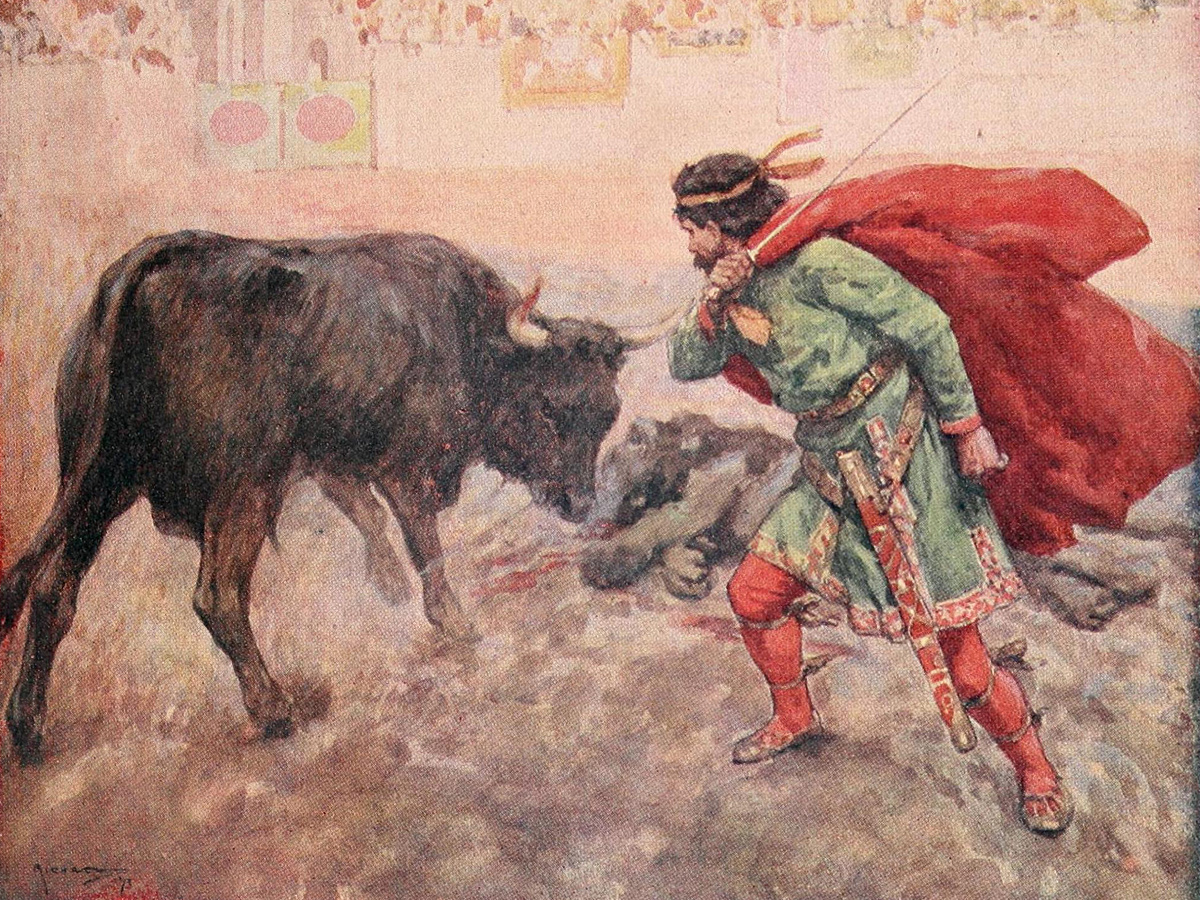 Постепенно вчерашний «завхоз» превратился в советника, наставника и «назидателя» для представителей «истеблишмента». Фрагмент иллюстрации: «Пипан, побеждающий своих врагов» (по легенде Короткий одним ударом поразил и быка, и льва, 1912 год.