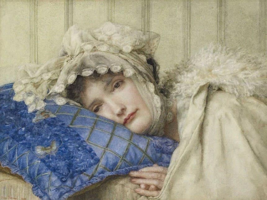 Анна Альма-Тадема "Женщина на кушетке", 1902 год. 